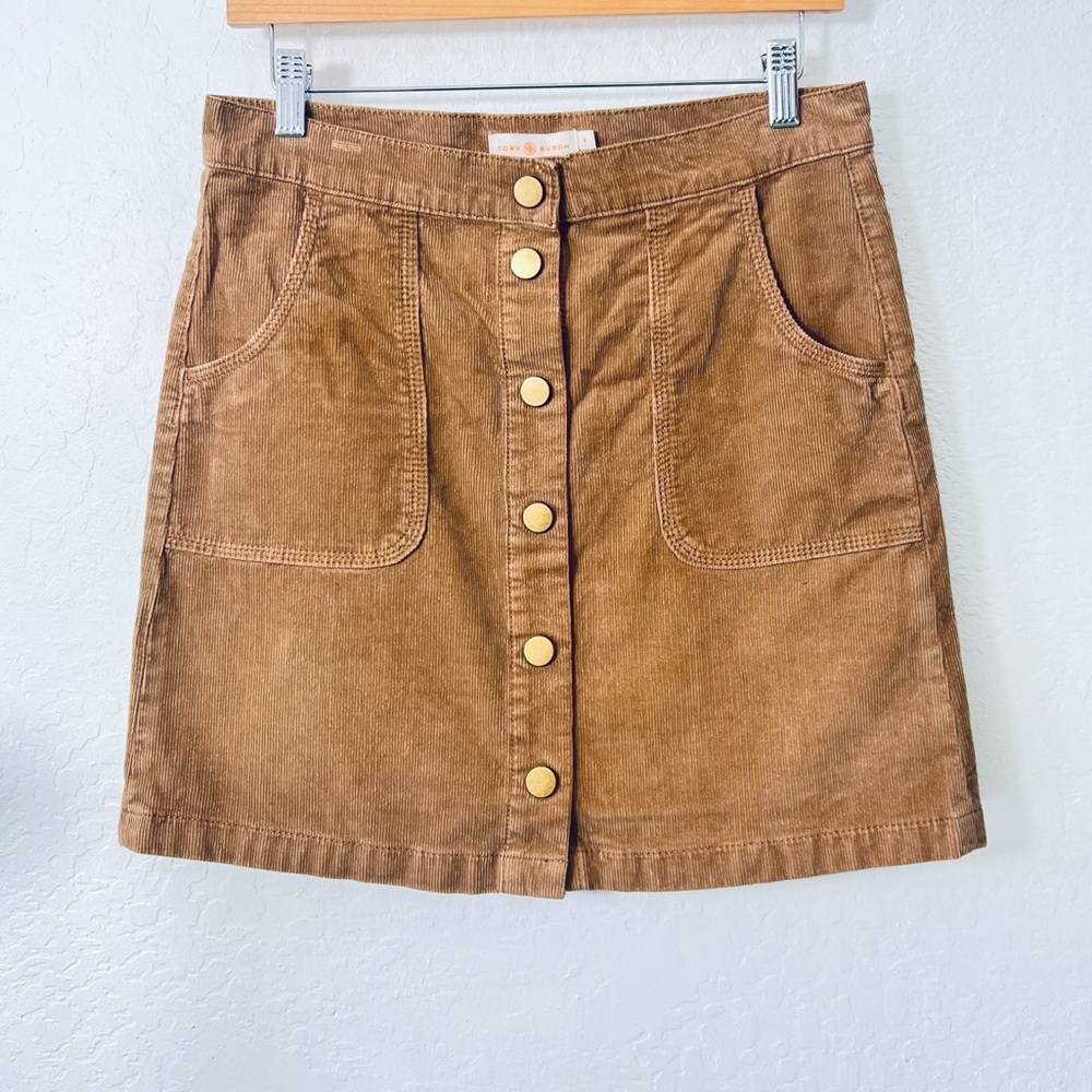 Sold Tory Burch Brown Tan Corduroy Skirt 4